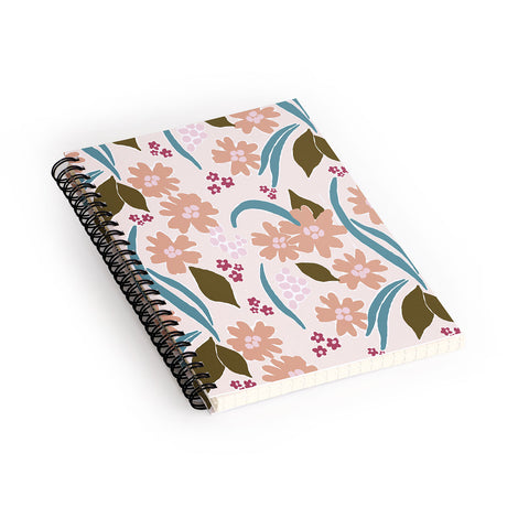 Natalie Baca March Flowers Peach Spiral Notebook