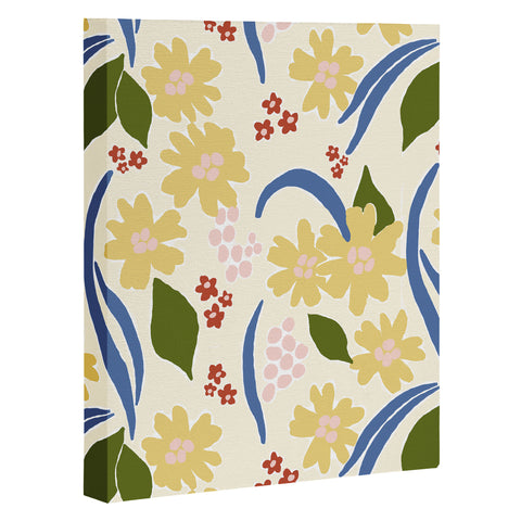 Natalie Baca March Flowers Yellow Art Canvas