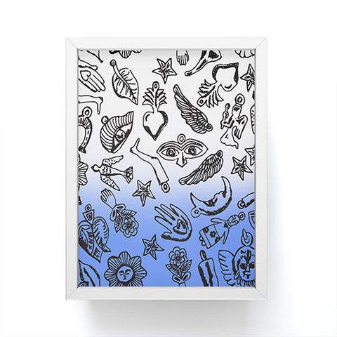Natalie Baca Milagros Dip Dye Blue Framed Mini Art Print