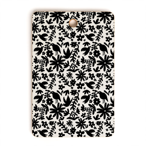 Natalie Baca Otomi Party Black Cutting Board Rectangle