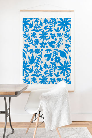 Natalie Baca Otomi Party Blue Art Print And Hanger