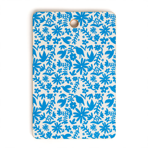 Natalie Baca Otomi Party Blue Cutting Board Rectangle