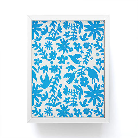 Natalie Baca Otomi Party Blue Framed Mini Art Print