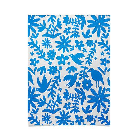Natalie Baca Otomi Party Blue Poster