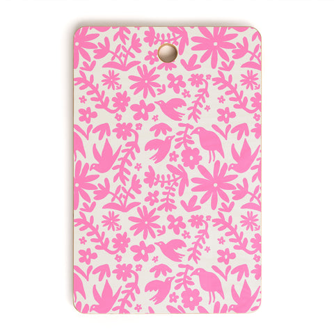 Natalie Baca Otomi Party Pink Cutting Board Rectangle