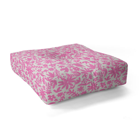 Natalie Baca Otomi Party Pink Floor Pillow Square