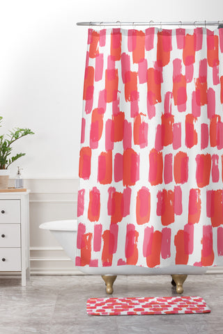 Natalie Baca Paint Play Two Shower Curtain And Mat