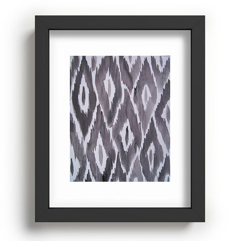 Natalie Baca Painterly Ikat in Black Recessed Framing Rectangle
