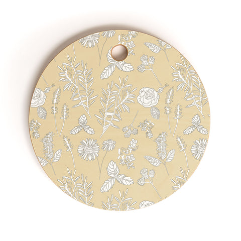 Natalie Baca Plant Therapy Butter Yellow Cutting Board Round