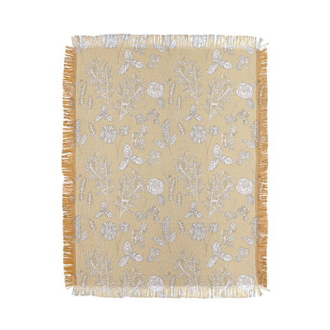 Natalie Baca Plant Therapy Butter Yellow Throw Blanket