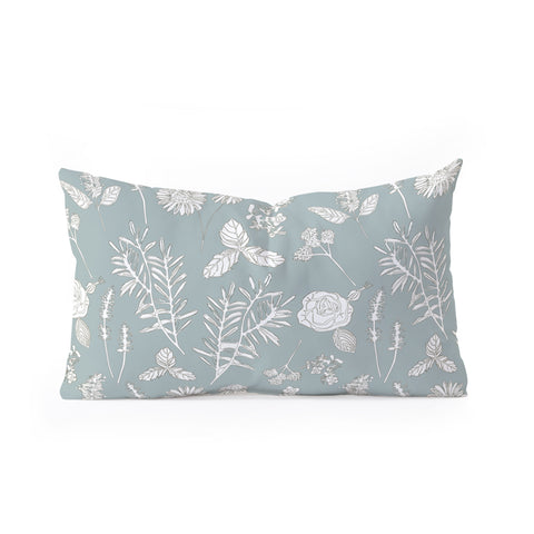 Natalie Baca Plant Therapy Pond Blue Oblong Throw Pillow