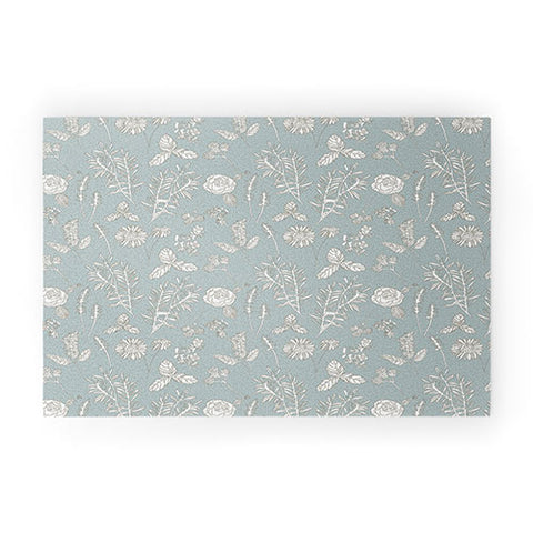 Natalie Baca Plant Therapy Pond Blue Welcome Mat