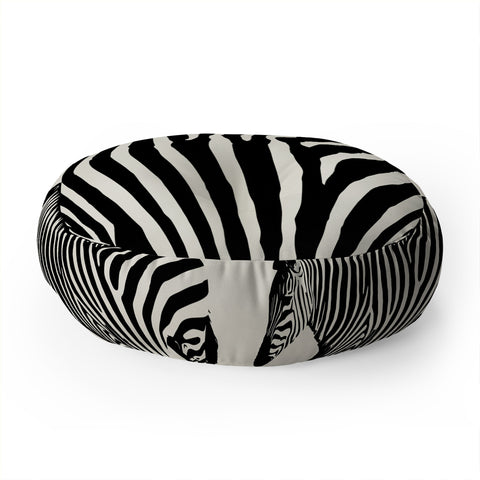 Natalie Baca Zebra Stripes Floor Pillow Round