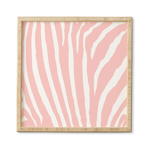 Natalie Baca Zebra Stripes Rose Quartz Framed Wall Art