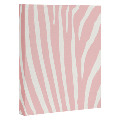 Natalie Baca Zebra Stripes Rose Quartz Art Canvas