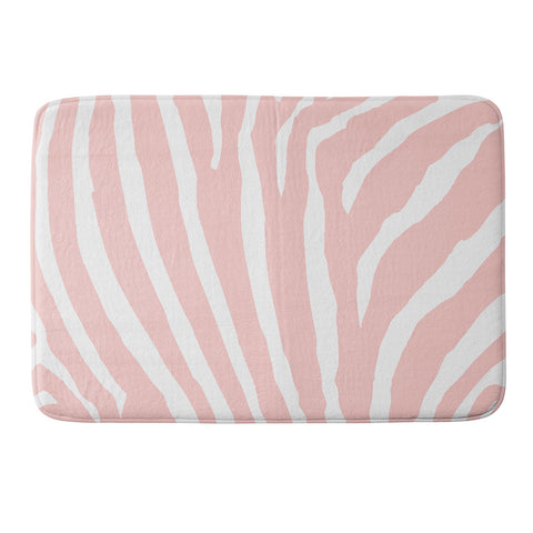 Natalie Baca Zebra Stripes Rose Quartz Memory Foam Bath Mat