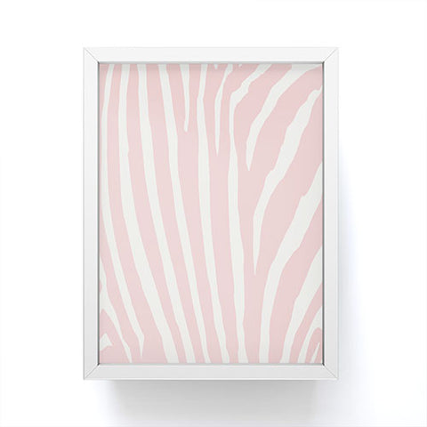 Natalie Baca Zebra Stripes Rose Quartz Framed Mini Art Print