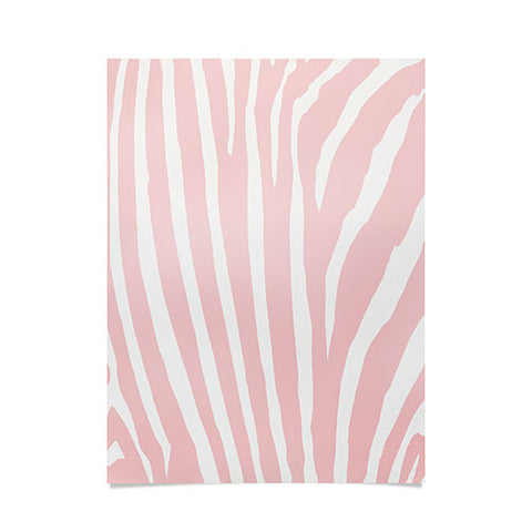 Natalie Baca Zebra Stripes Rose Quartz Poster