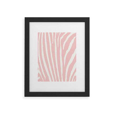 Natalie Baca Zebra Stripes Rose Quartz Framed Art Print