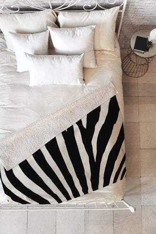 Natalie Baca Zebra Stripes Fleece Throw Blanket
