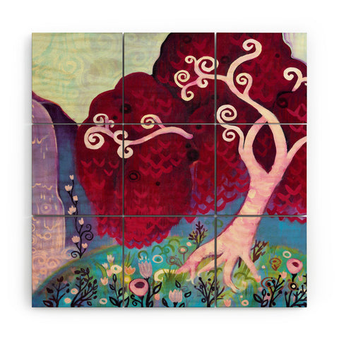 Natasha Wescoat Crimson King Falls Wood Wall Mural