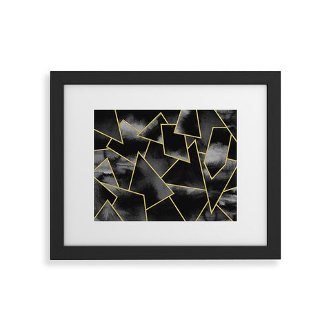 Nature Magick Black and Gold Geometric Framed Art Print