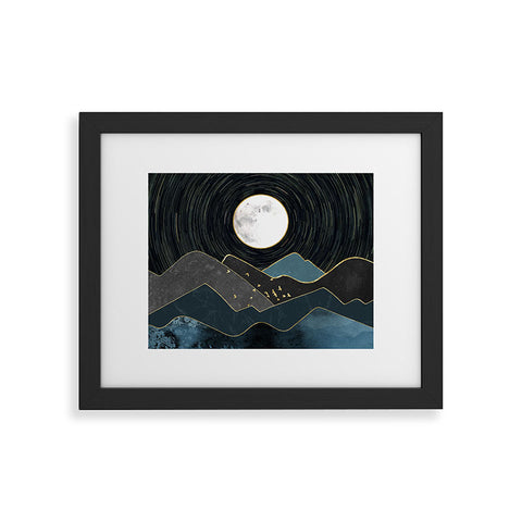Nature Magick Blue Marble Mountains Moon Framed Art Print