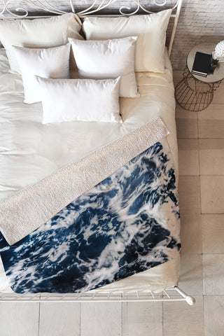 Nature Magick Blue Waves Fleece Throw Blanket
