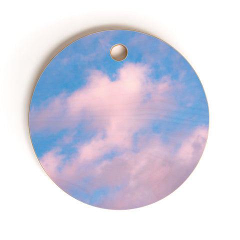 Nature Magick Cotton Candy Clouds Pink Cutting Board Round