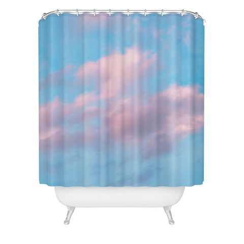 Nature Magick Cotton Candy Sky Teal Shower Curtain
