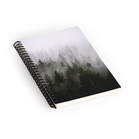Nature Magick Foggy Fir Forest Fantasy Spiral Notebook
