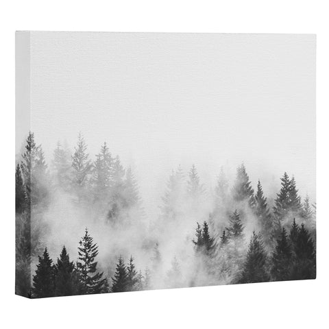 Nature Magick Foggy Trees Black and White Art Canvas