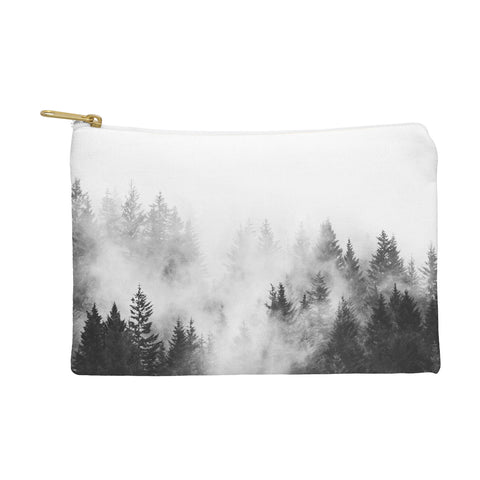 Nature Magick Foggy Trees Black and White Pouch