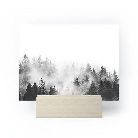 Nature Magick Foggy Trees Black and White Mini Art Print