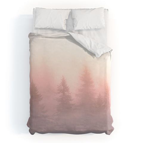 Nature Magick Foggy Trees Forest Adventure Duvet Cover