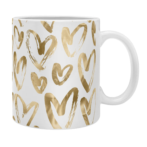 Nature Magick Gold Love Hearts Pattern Coffee Mug