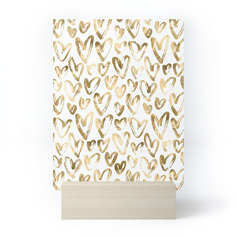 Nature Magick Gold Love Hearts Pattern Mini Art Print