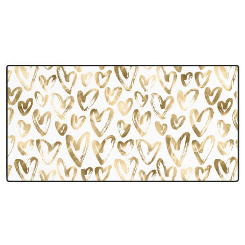 Nature Magick Gold Love Hearts Pattern Desk Mat