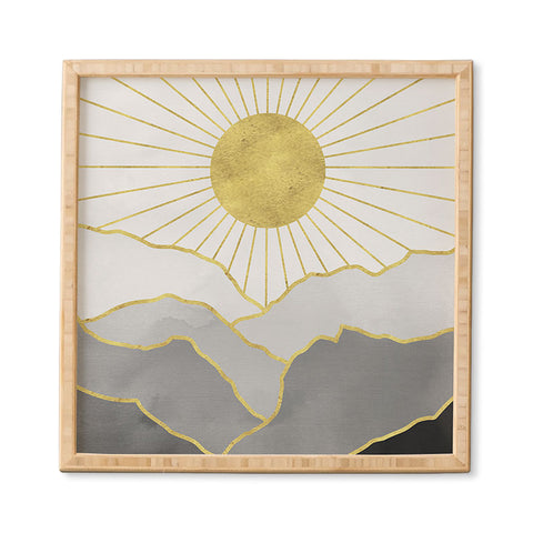 Nature Magick Gold Mountain Sunrise Framed Wall Art