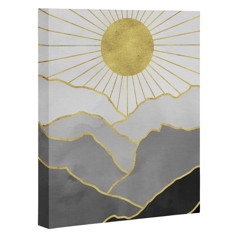 Nature Magick Gold Mountain Sunrise Art Canvas