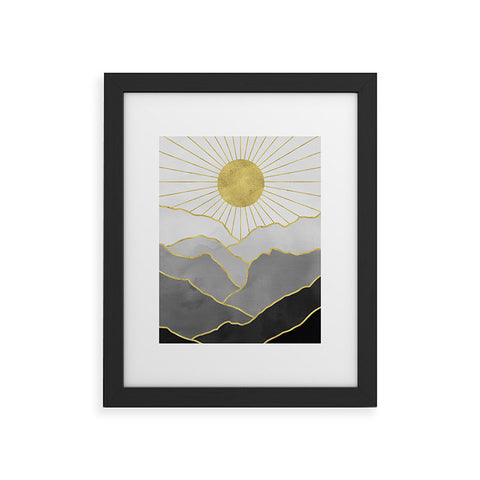 Nature Magick Gold Mountain Sunrise Framed Art Print