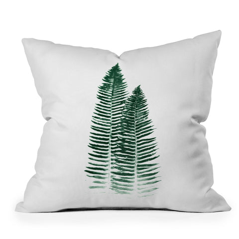 Nature Magick Green Forest Fern Throw Pillow