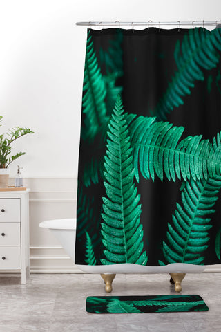 Nature Magick Green Forest Ferns Shower Curtain And Mat