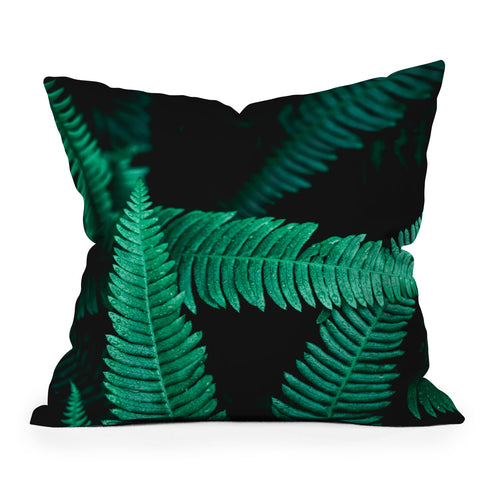 Nature Magick Green Forest Ferns Throw Pillow