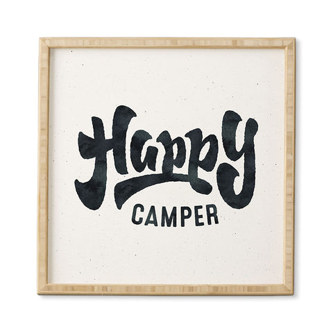 Nature Magick HAPPY CAMPER Black and White R Framed Wall Art