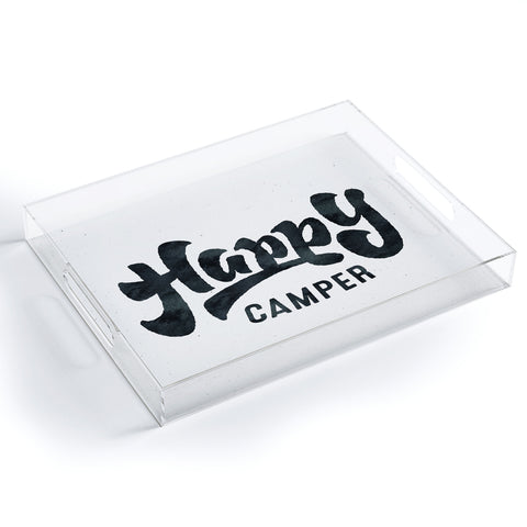 Nature Magick HAPPY CAMPER Black and White R Acrylic Tray