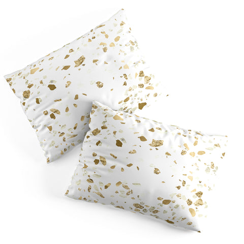 Nature Magick Metallic Gold Terrazzo Sparkle Pillow Shams