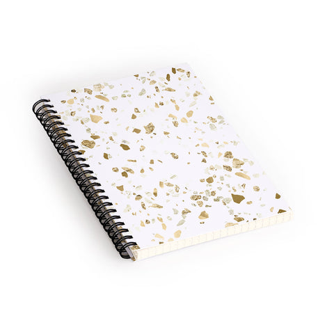 Nature Magick Metallic Gold Terrazzo Sparkle Spiral Notebook