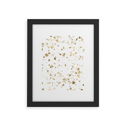 Nature Magick Metallic Gold Terrazzo Sparkle Framed Art Print