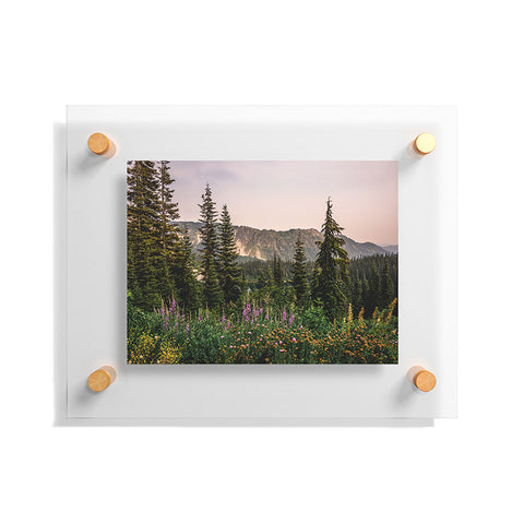 Nature Magick Mount Rainier Wildflower Adventure National Park Wanderlust Floating Acrylic Print